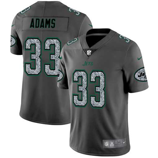 Men New York Jets #33 Adams Nike Teams Gray Fashion Static Limited NFL Jerseys->new york jets->NFL Jersey